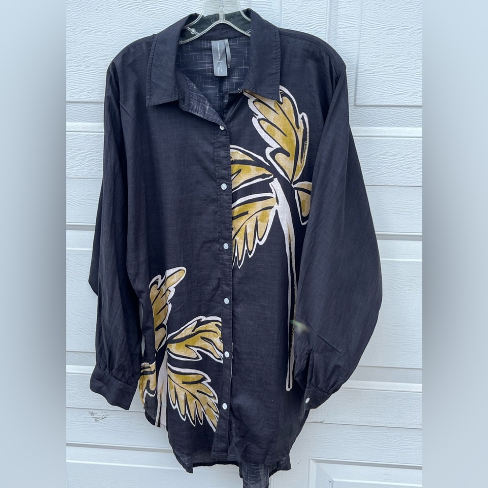 Women's Anthropologie shirt dress button dolman sleeves small